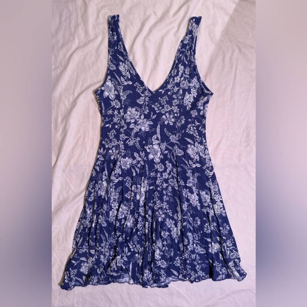 Airy Blue Floral Print Dress